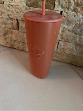 Starbucks Matte Terracotta Cold Cup with Straw - Rust